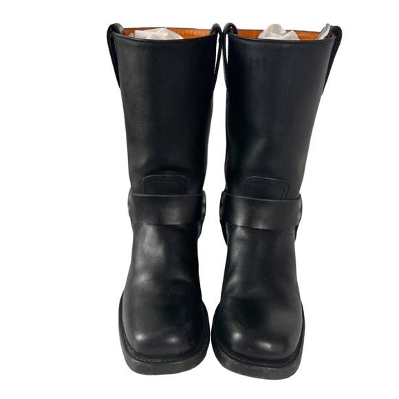 Frye Vintage Y2K Black Leather Square Toe Harness Boots Size 6.5 - Picture 3 of 13
